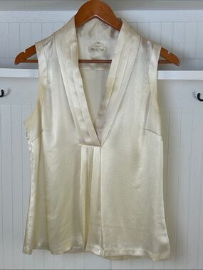 Martin + Osa 100% Silk Ivory Sleeveless Blouse